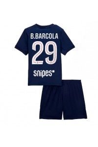 Paris Saint-Germain Bradley Barcola #29 Babytruitje Thuis tenue Kind 2025-26 Korte Mouw (+ Korte broeken)